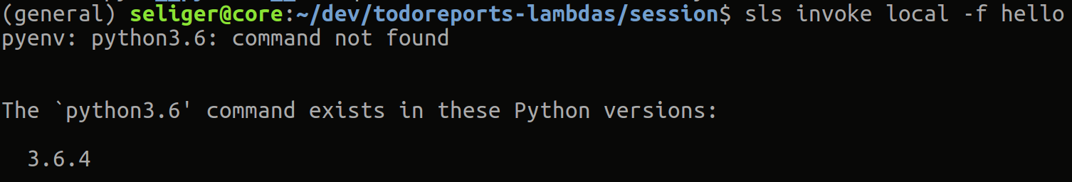 Serverless error, even with 3.6 Serverless error, even with 3.6