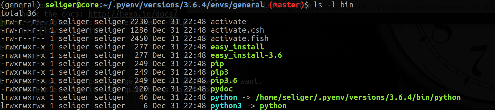 Virtual environment, sans python3.6 binary Virtual environment, sans python3.6 binary